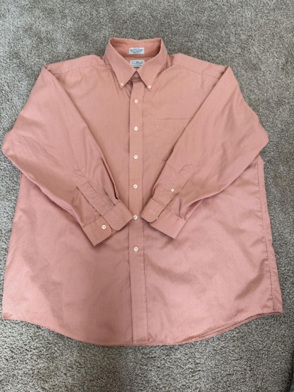Button-Down Long Sleeve Shirt - Salmon Pink